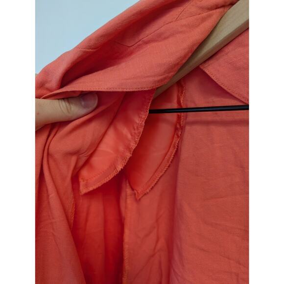 Steve Madden Baldwin Oversized Blazer Double Breasted Linen Blend‎ Salmon XL NWT - Picture 9 of 11